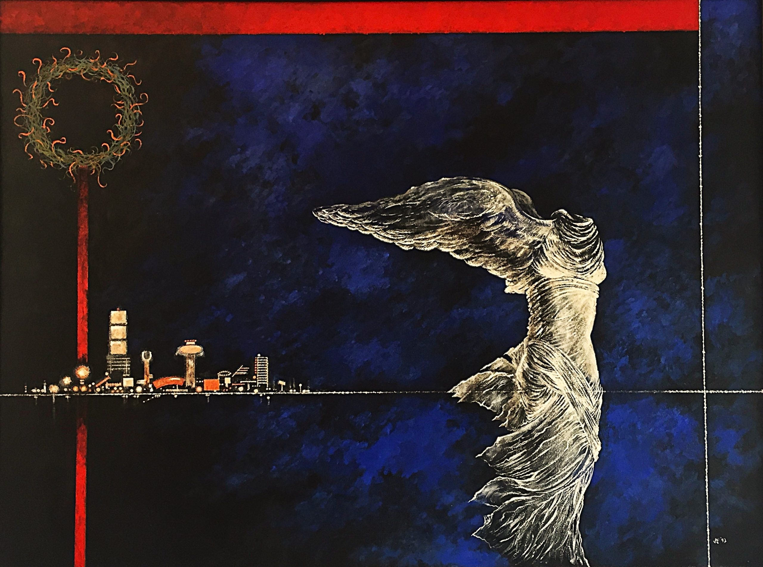 Neon Angel - Las Vegas - Patrick Faulkner, 1991, Oil on canvas